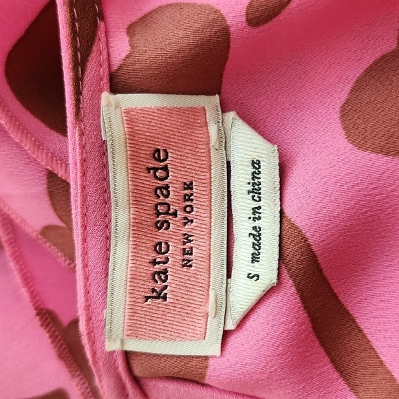 Kate Spade Splash Floral Crewneck Flutter Sleeve Keyhole Top Size S Pink Multi - Picture 5 of 7